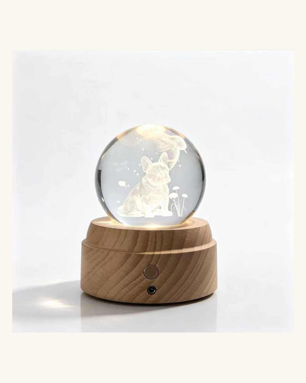 3D pet engraved crystal spheres for memorial keepsakes