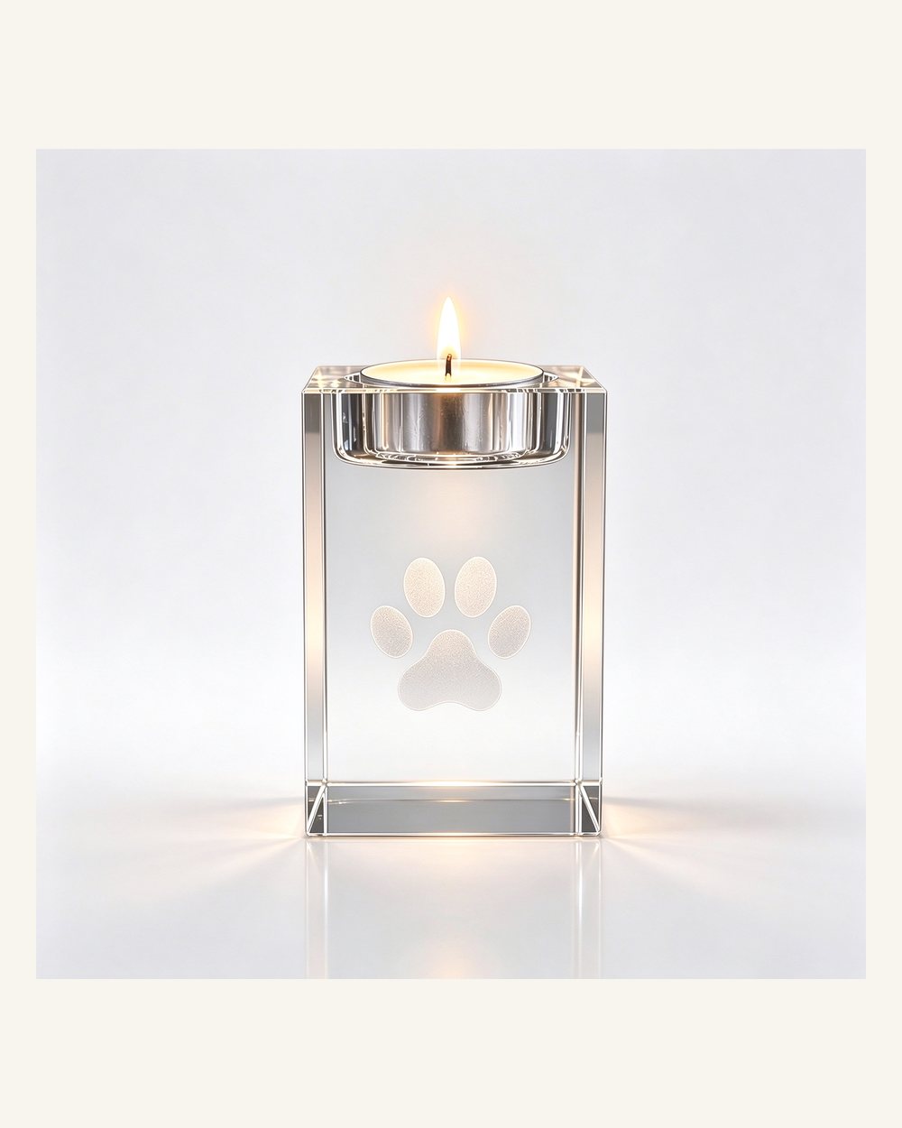 Crystal memorial candle holders for remembrance displays