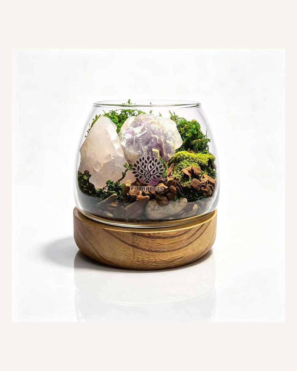 Crystal healing micro landscapes for pet memorial home decor