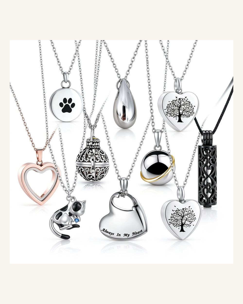 Ashes holder memorial jewelry for pet cremation keepsakes