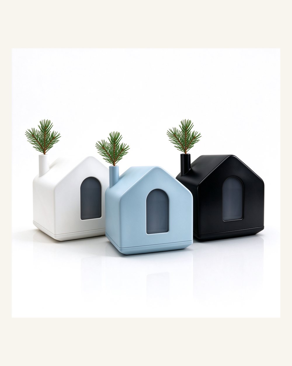House-shaped wooden pet urns for home memorial display