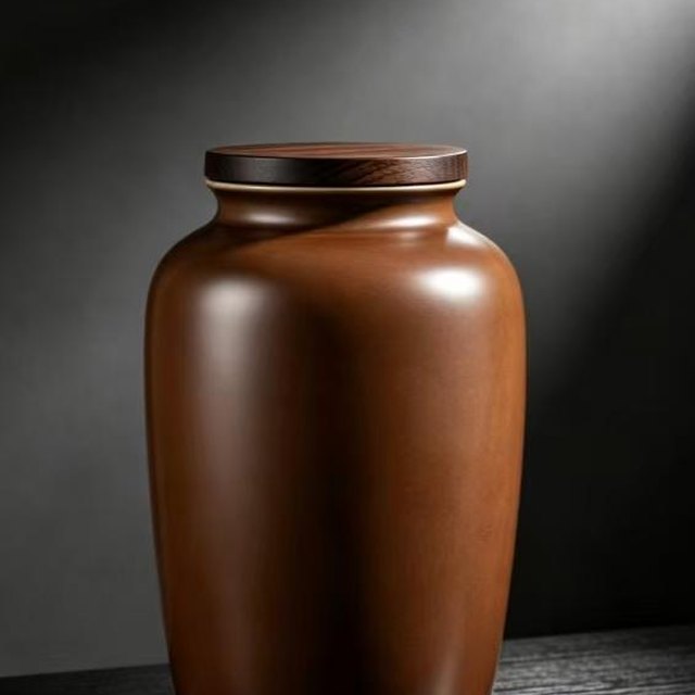 Ice Crackle Ceramic Pet Urn - Medium - Brown