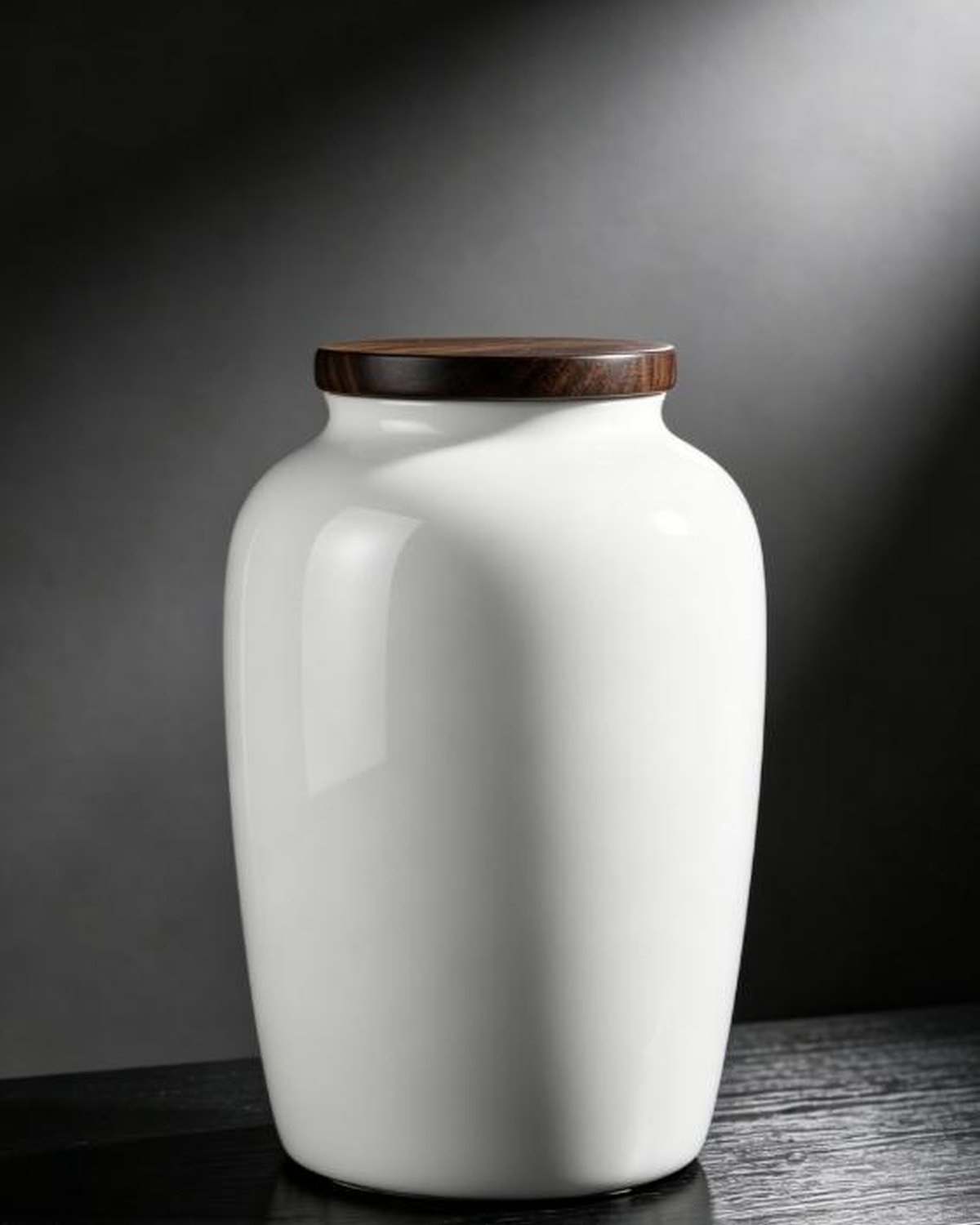 Ice Crackle Ceramic Pet Urn - Medium - White