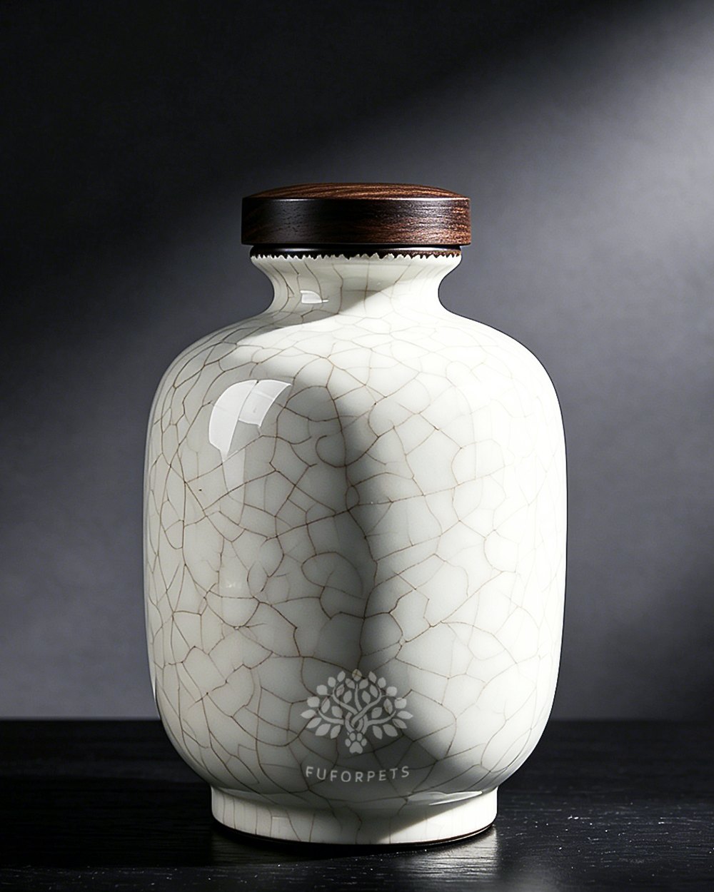 Ice Crackle Ceramic Pet Urn - Small