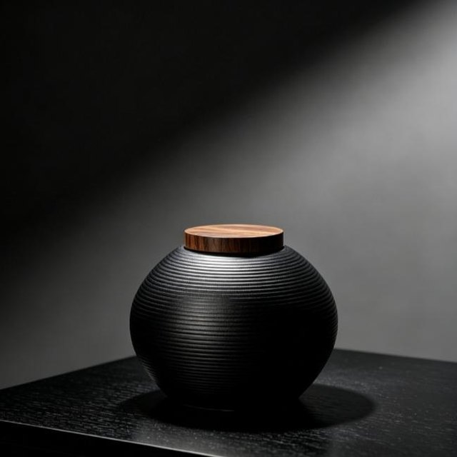 Brushed Ceramic Pet Urn - Black