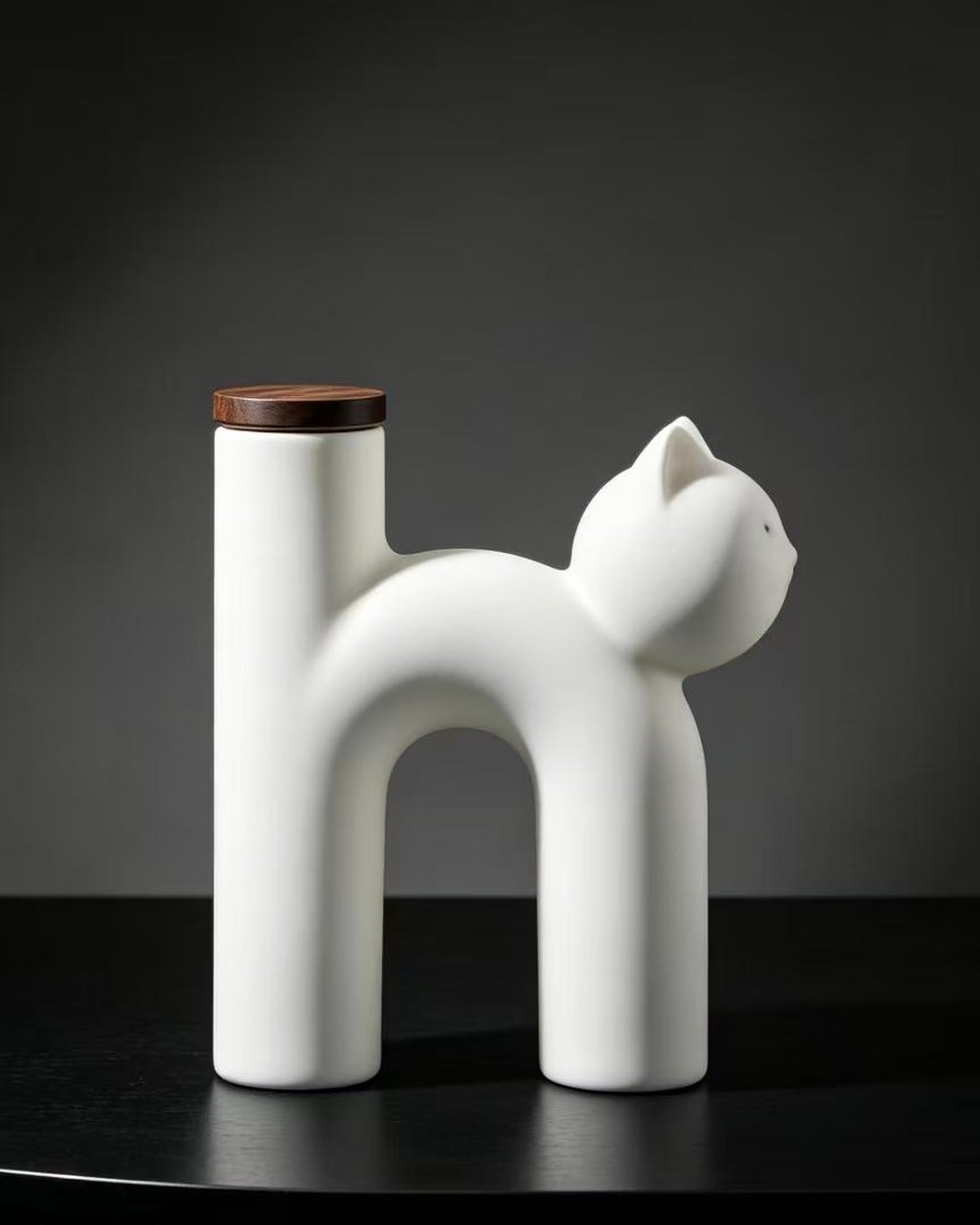 Cat-Shaped Ceramic Pet Urn