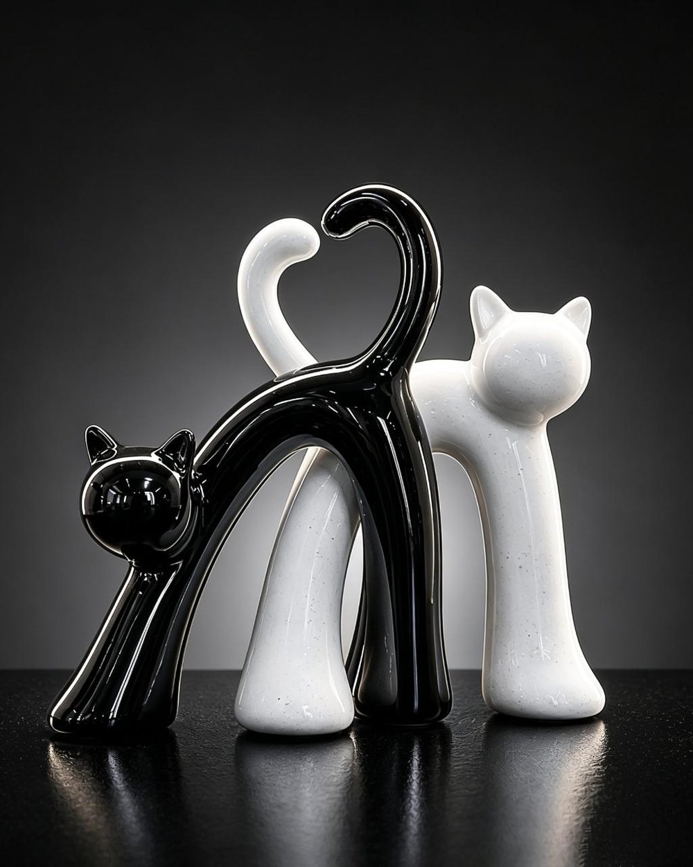 Cat-Shaped Ceramic Memorial Decor
