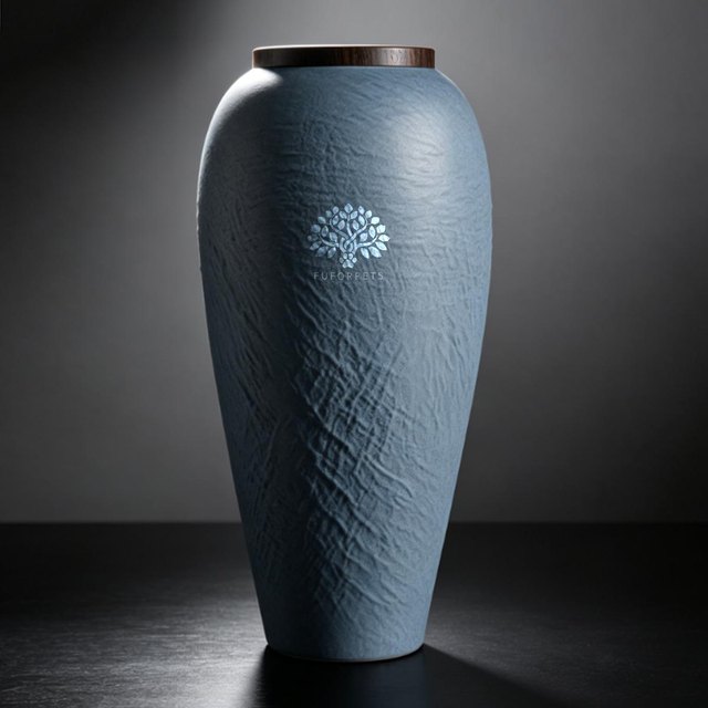 Textured Ceramic Pet Urn - Large - Blue