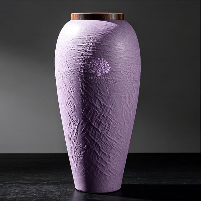 Textured Ceramic Pet Urn - Large - Purple
