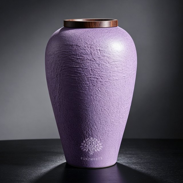 Textured Ceramic Pet Urn - Medium - Purple