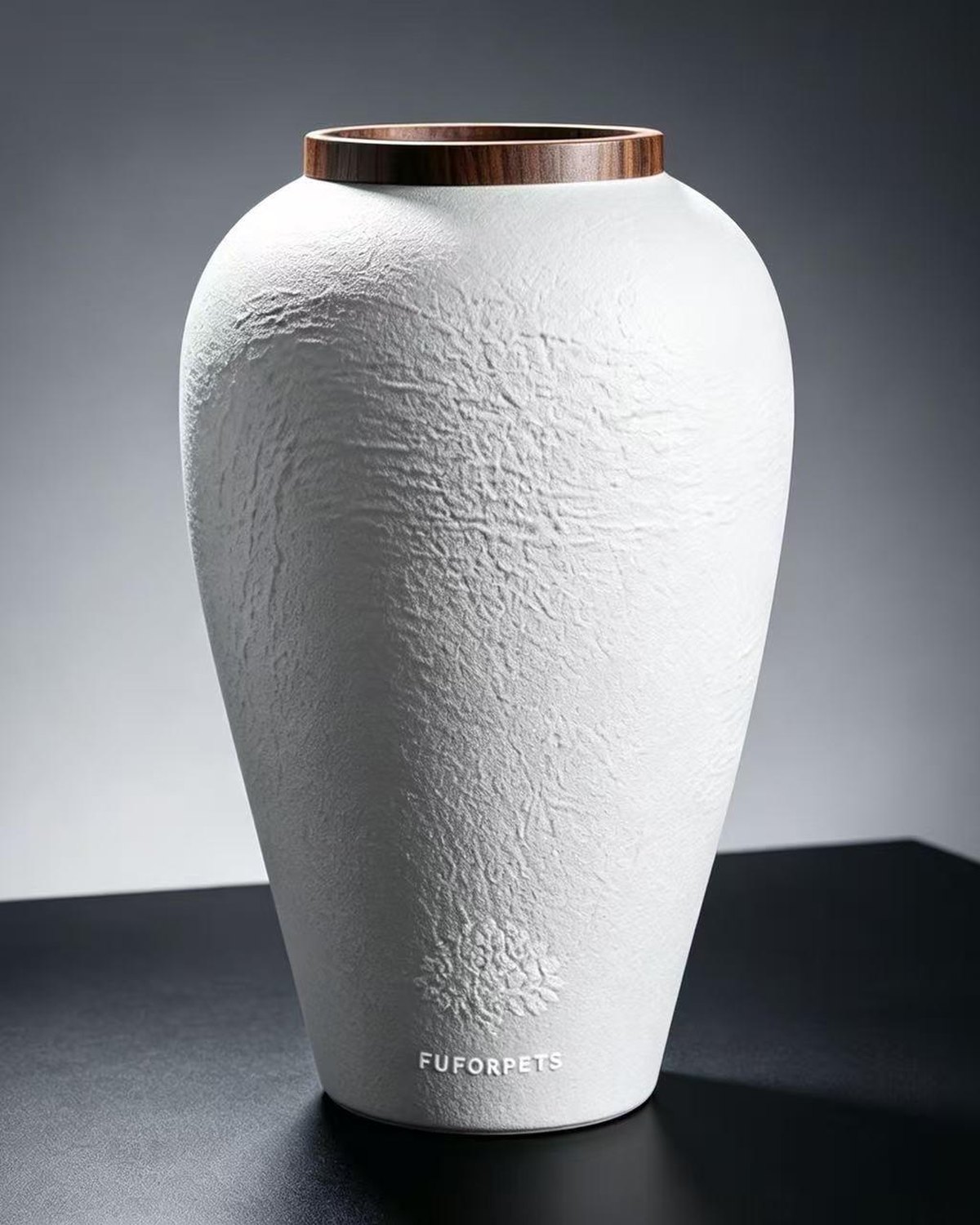 Textured Ceramic Pet Urn - Medium - White