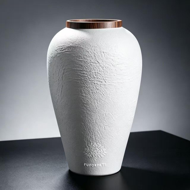 Textured Ceramic Pet Urn - Medium - White