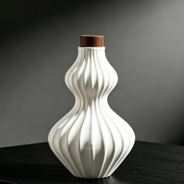 Gourd-Shaped Ceramic Pet Urn - White