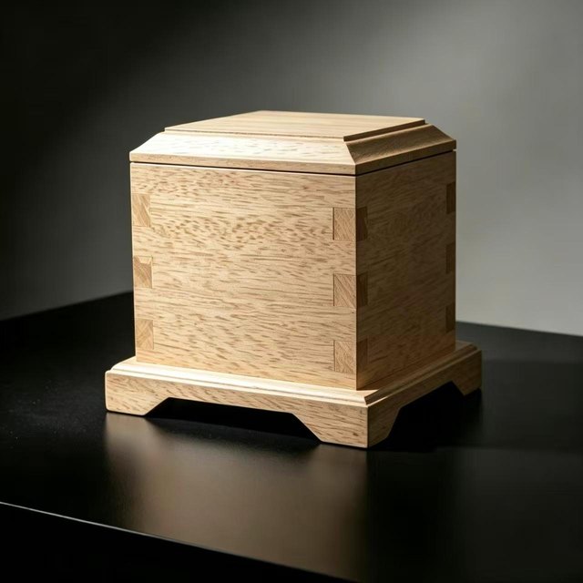 Classic Square Solid Wood Pet Ashes Box - Option 3