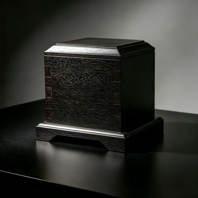 Classic Square Solid Wood Pet Ashes Box - Option 4