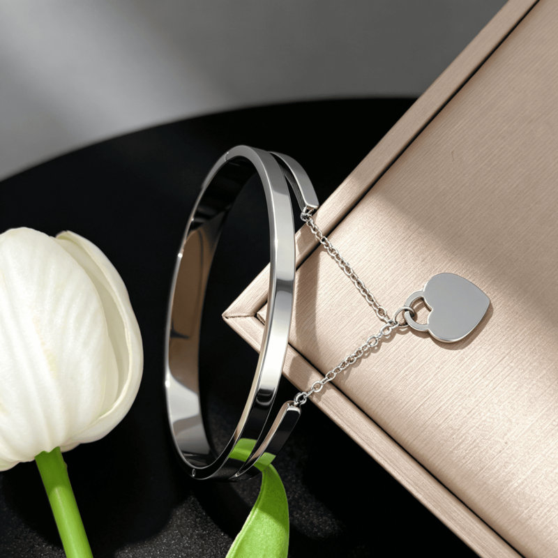 Premium Stainless Steel Bracelet with Heart Pendant