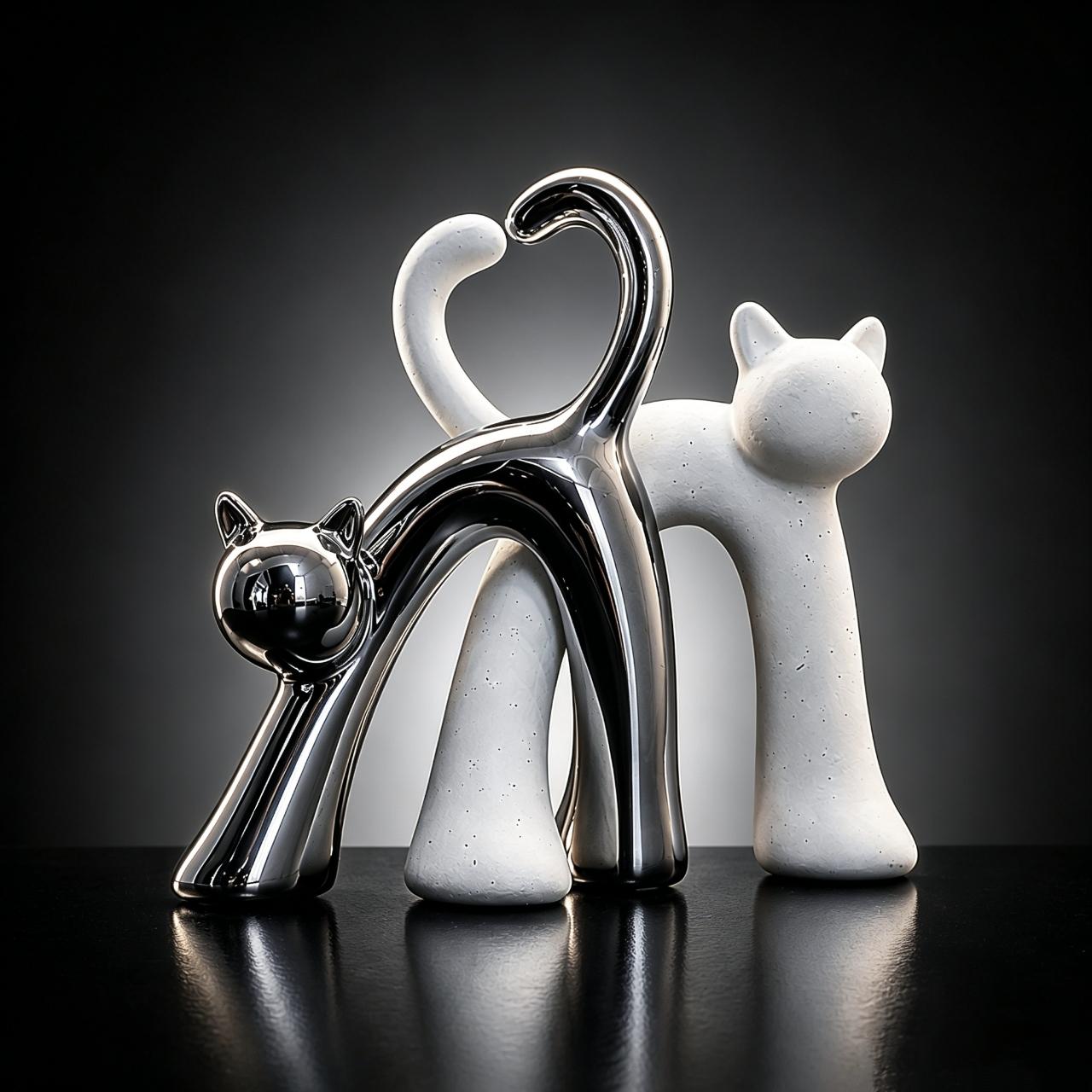 Abstract Cat Memorial Figurine(Silver Edition)