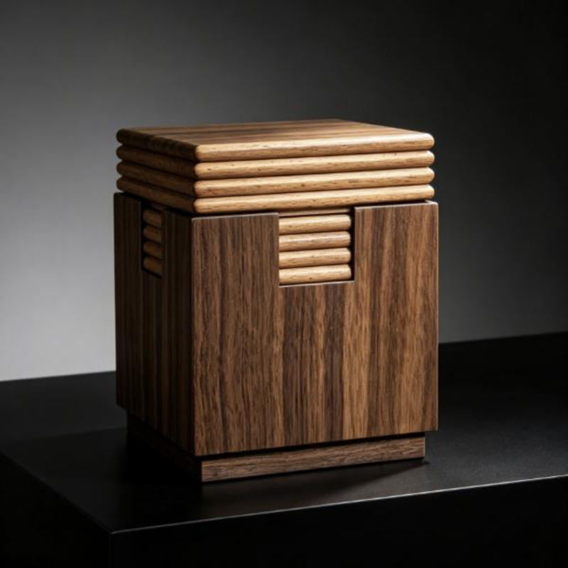 Layered Walnut Pet Urn (Black Walnut)