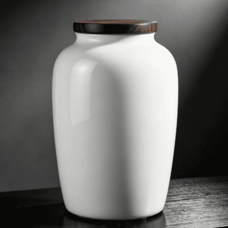 Smooth Surface Ceramic Pet Urn （white）