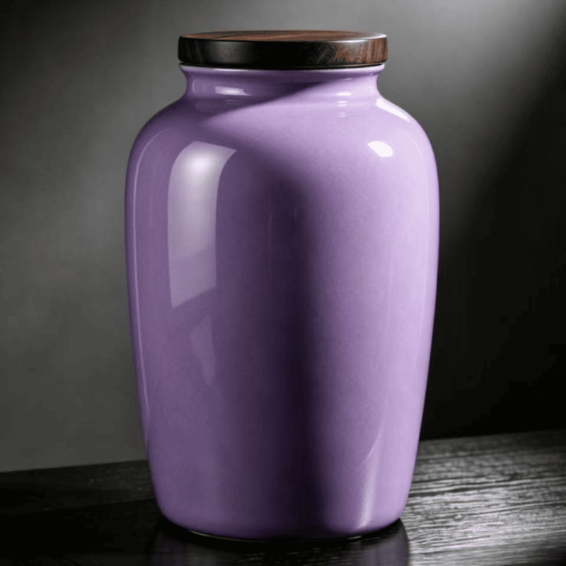 Smooth Surface Ceramic Pet Urn （purple）