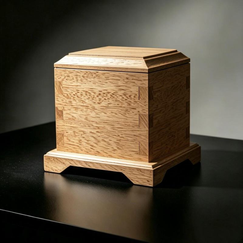 Classic Wood Pet Urn （White Oak）