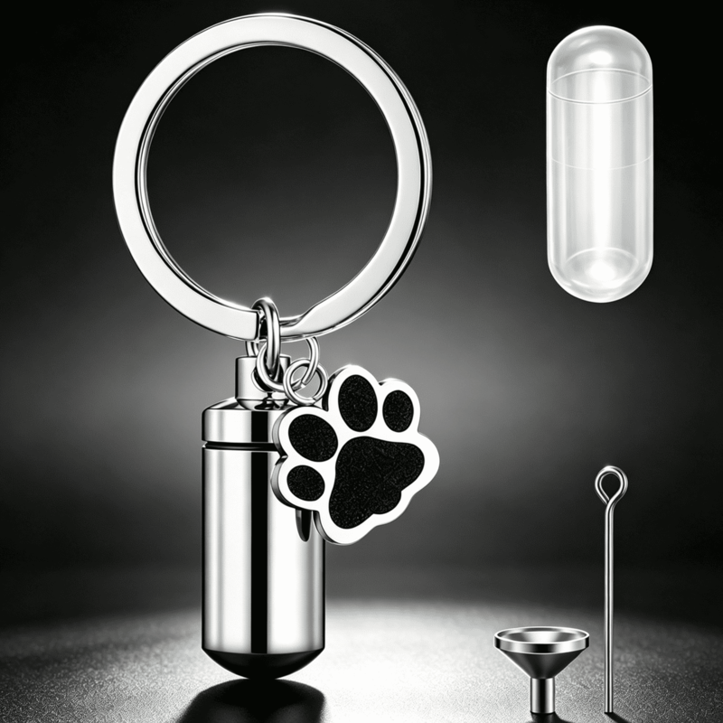 Premium Pet Ashes Keepsake Keychain Set