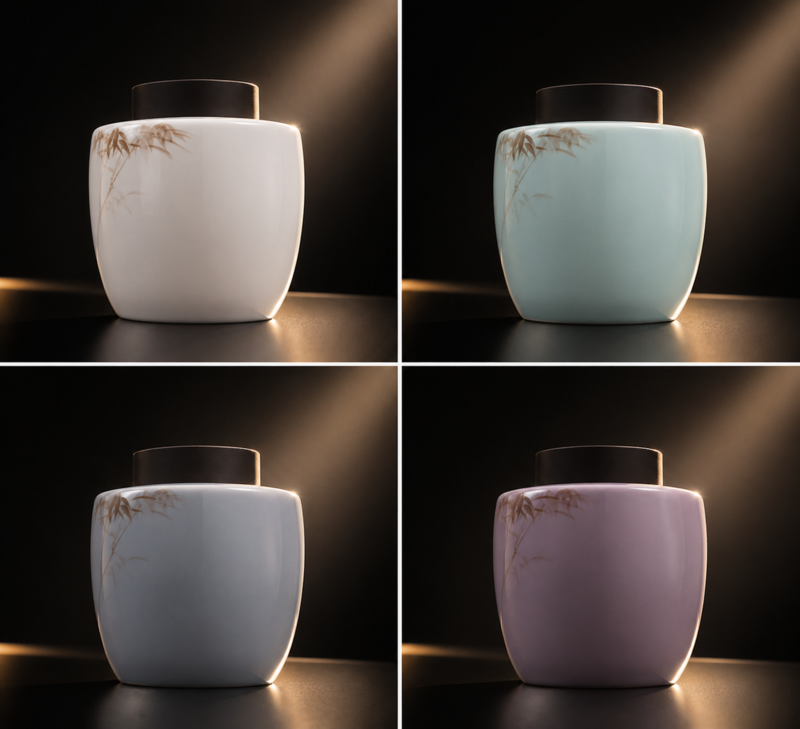 Bamboo-Inspired Ceramic Pet Urn