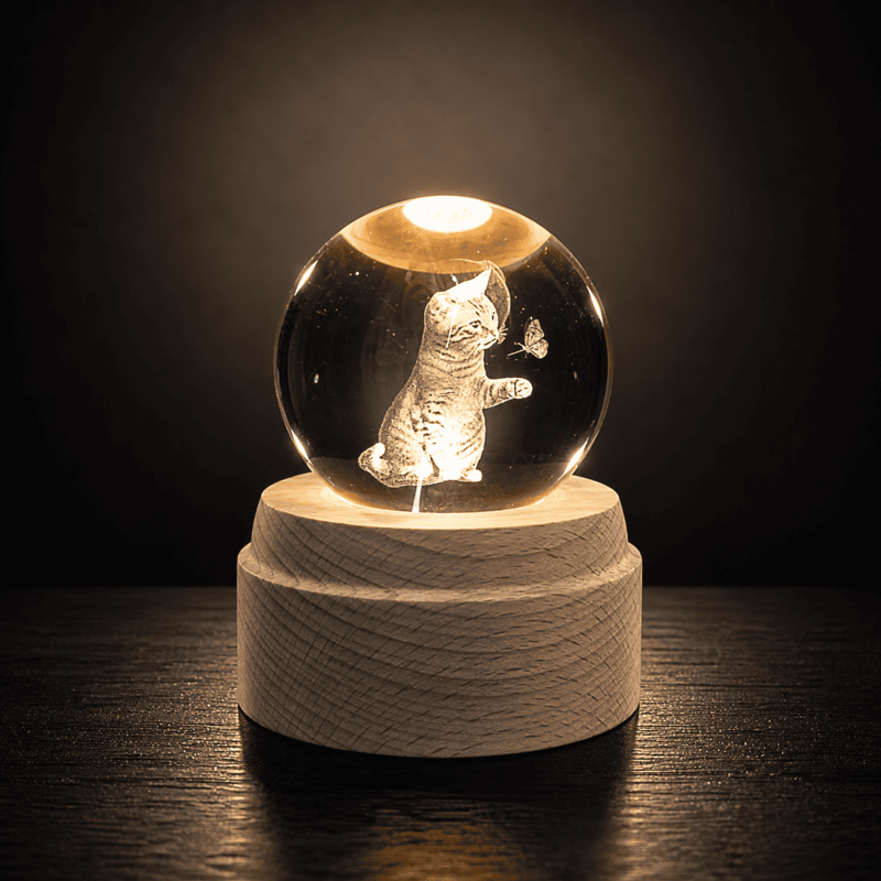 Custom 3D Pet Memorial Crystal Ball